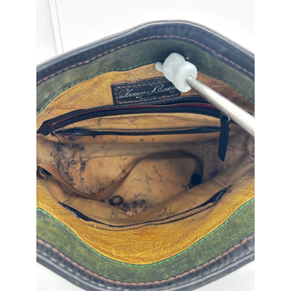 Dooney & Bourke Florentine Vacchetta Leather Crossbody Bucket Bag Black Gold - Picture 9 of 9